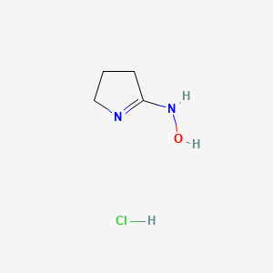 molecular formula C4H9ClN2O B2626591 N-(pyrrolidin-2-ylidene)hydroxylamine hydrochloride CAS No. 14299-99-1