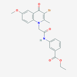 Ethyl 3-[[2-(3-bromo-6-methoxy-2-methyl-4-oxoquinolin-1-yl)acetyl]amino]benzoate