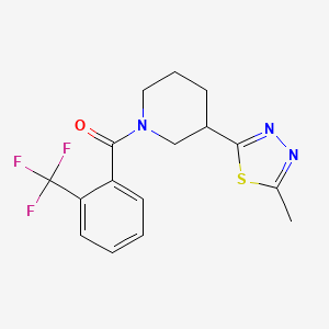 (3-(5-Methyl-1,3,4-thiadiazol-2-yl)piperidin-1-yl)(2-(trifluoromethyl)phenyl)methanone