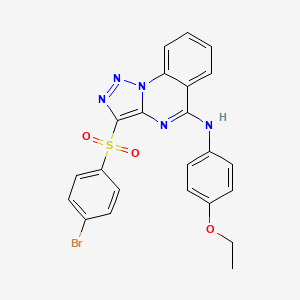 molecular formula C23H18BrN5O3S B2626596 3-(4-BROMOBENZENESULFONYL)-N-(4-ETHOXYPHENYL)-[1,2,3]TRIAZOLO[1,5-A]QUINAZOLIN-5-AMINE CAS No. 895641-24-4