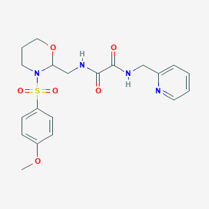 molecular formula C20H24N4O6S B2626597 N1-((3-((4-methoxyphenyl)sulfonyl)-1,3-oxazinan-2-yl)methyl)-N2-(pyridin-2-ylmethyl)oxalamide CAS No. 869071-55-6