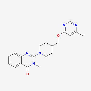 molecular formula C20H23N5O2 B2626602 3-methyl-2-(4-(((6-methylpyrimidin-4-yl)oxy)methyl)piperidin-1-yl)quinazolin-4(3H)-one CAS No. 2320459-19-4