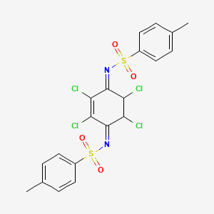 molecular formula C20H16Cl4N2O4S2 B2626614 (NZ)-4-methyl-N-[(4E)-2,3,5,6-tetrachloro-4-(4-methylphenyl)sulfonyliminocyclohex-2-en-1-ylidene]benzenesulfonamide CAS No. 159983-68-3
