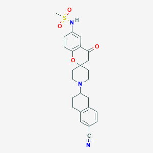molecular formula C25H27N3O4S B2626615 N-[1'-[(2R)-6-Cyano-1,2,3,4-tetrahydro-2-naphthalenyl]-3,4-dihydro-4-oxospiro[2H-1-benzopyran-2,4'-piperidin]-6-yl]methanesulfonamide CAS No. 136079-88-4