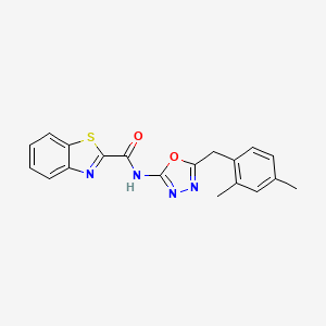 molecular formula C19H16N4O2S B2626617 N-(5-(2,4-dimethylbenzyl)-1,3,4-oxadiazol-2-yl)benzo[d]thiazole-2-carboxamide CAS No. 954599-62-3