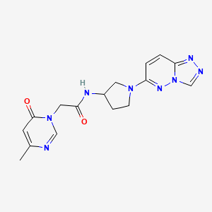 molecular formula C16H18N8O2 B2626621 N-(1-([1,2,4]triazolo[4,3-b]pyridazin-6-yl)pyrrolidin-3-yl)-2-(4-methyl-6-oxopyrimidin-1(6H)-yl)acetamide CAS No. 2034588-69-5