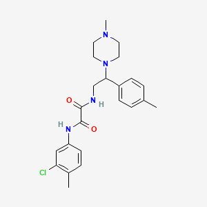molecular formula C23H29ClN4O2 B2626624 N1-(3-chloro-4-methylphenyl)-N2-(2-(4-methylpiperazin-1-yl)-2-(p-tolyl)ethyl)oxalamide CAS No. 898432-74-1