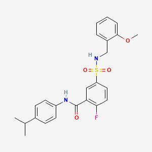 2-fluoro-N-(4-isopropylphenyl)-5-(N-(2-methoxybenzyl)sulfamoyl)benzamide