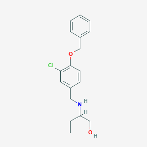molecular formula C18H22ClNO2 B262664 2-{[4-(Benzyloxy)-3-chlorobenzyl]amino}butan-1-ol 