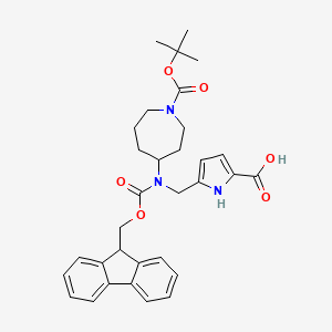 5-[[9H-Fluoren-9-ylmethoxycarbonyl-[1-[(2-methylpropan-2-yl)oxycarbonyl]azepan-4-yl]amino]methyl]-1H-pyrrole-2-carboxylic acid