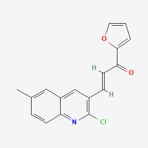 molecular formula C17H12ClNO2 B2626652 (E)-3-(2-氯-6-甲基喹啉-3-基)-1-(呋喃-2-基)丙-2-烯-1-酮 CAS No. 329718-94-7