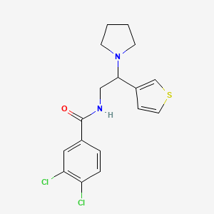molecular formula C17H18Cl2N2OS B2626655 3,4-二氯-N-(2-(吡咯烷-1-基)-2-(噻吩-3-基)乙基)苯甲酰胺 CAS No. 946327-50-0