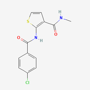 molecular formula C13H11ClN2O2S B2626657 2-(4-chlorobenzamido)-N-methylthiophene-3-carboxamide CAS No. 864974-80-1