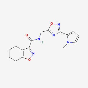 molecular formula C16H17N5O3 B2626661 N-((3-(1-methyl-1H-pyrrol-2-yl)-1,2,4-oxadiazol-5-yl)methyl)-4,5,6,7-tetrahydrobenzo[d]isoxazole-3-carboxamide CAS No. 2034548-81-5