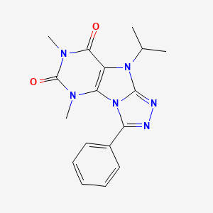 molecular formula C17H18N6O2 B2626667 9-isopropyl-5,7-dimethyl-3-phenyl-5H-[1,2,4]triazolo[4,3-e]purine-6,8(7H,9H)-dione CAS No. 921830-68-4