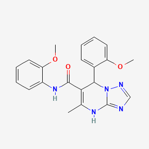 molecular formula C21H21N5O3 B2626672 N,7-双(2-甲氧基苯基)-5-甲基-4,7-二氢[1,2,4]三唑并[1,5-a]嘧啶-6-甲酰胺 CAS No. 540502-68-9