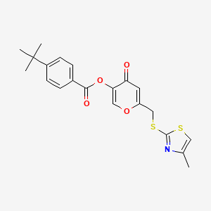6-(((4-methylthiazol-2-yl)thio)methyl)-4-oxo-4H-pyran-3-yl 4-(tert-butyl)benzoate