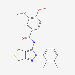 molecular formula C22H23N3O3S B2626688 N-(2-(2,3-dimethylphenyl)-4,6-dihydro-2H-thieno[3,4-c]pyrazol-3-yl)-3,4-dimethoxybenzamide CAS No. 450344-25-9