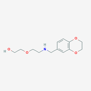 molecular formula C13H19NO4 B262669 2-{2-[(2,3-Dihydro-1,4-benzodioxin-6-ylmethyl)amino]ethoxy}ethanol 