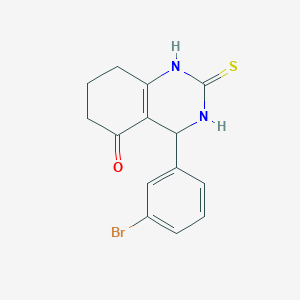 molecular formula C14H13BrN2OS B2626691 4-(3-Bromophenyl)-2-sulfanylidene-1,3,4,6,7,8-hexahydroquinazolin-5-one CAS No. 223694-67-5