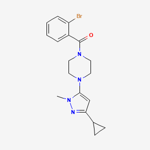 molecular formula C18H21BrN4O B2626694 (2-bromophenyl)(4-(3-cyclopropyl-1-methyl-1H-pyrazol-5-yl)piperazin-1-yl)methanone CAS No. 2034582-15-3