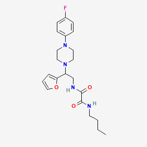 molecular formula C22H29FN4O3 B2626705 N1-丁基-N2-(2-(4-(4-氟苯基)哌嗪-1-基)-2-(呋喃-2-基)乙基)草酰胺 CAS No. 877632-13-8