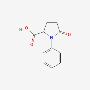 molecular formula C11H11NO3 B2626710 5-Oxo-1-phenylpyrrolidine-2-carboxylic acid CAS No. 18133-18-1