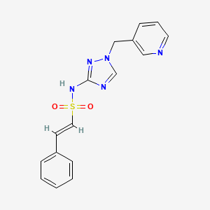 molecular formula C16H15N5O2S B2626719 (E)-2-苯基-N-[1-(吡啶-3-基甲基)-1,2,4-三唑-3-基]乙烯磺酰胺 CAS No. 1365644-43-4