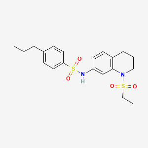 molecular formula C20H26N2O4S2 B2626720 N-(1-(ethylsulfonyl)-1,2,3,4-tetrahydroquinolin-7-yl)-4-propylbenzenesulfonamide CAS No. 951460-71-2