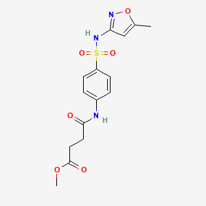 molecular formula C15H17N3O6S B2626729 4-[4-[(5-甲基-1,2-恶唑-3-基)磺酰胺基]苯胺基]-4-氧代丁酸甲酯 CAS No. 328026-49-9