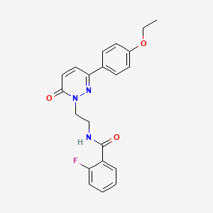 molecular formula C21H20FN3O3 B2626735 N-(2-(3-(4-乙氧基苯基)-6-氧代吡哒嗪-1(6H)-基)乙基)-2-氟苯甲酰胺 CAS No. 921532-95-8