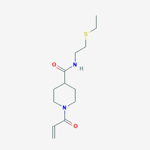 N-(2-Ethylsulfanylethyl)-1-prop-2-enoylpiperidine-4-carboxamide