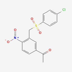 1-(3-(((4-Chlorophenyl)sulfonyl)methyl)-4-nitrophenyl)-1-ethanone