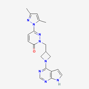 6-(3,5-dimethyl-1H-pyrazol-1-yl)-2-[(1-{7H-pyrrolo[2,3-d]pyrimidin-4-yl}azetidin-3-yl)methyl]-2,3-dihydropyridazin-3-one