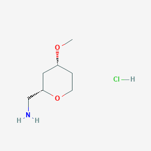 molecular formula C7H16ClNO2 B2626749 [(2S,4R)-4-甲氧基氧杂环-2-基]甲胺；盐酸盐 CAS No. 2307736-89-4