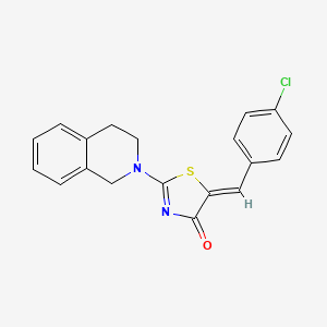 molecular formula C19H15ClN2OS B2626750 (Z)-5-(4-chlorobenzylidene)-2-(3,4-dihydroisoquinolin-2(1H)-yl)thiazol-4(5H)-one CAS No. 836645-59-1