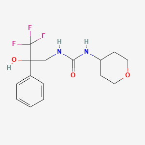 molecular formula C15H19F3N2O3 B2626756 1-(tetrahydro-2H-pyran-4-yl)-3-(3,3,3-trifluoro-2-hydroxy-2-phenylpropyl)urea CAS No. 2034571-83-8