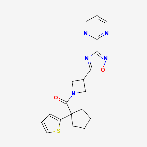 (3-(3-(Pyrimidin-2-yl)-1,2,4-oxadiazol-5-yl)azetidin-1-yl)(1-(thiophen-2-yl)cyclopentyl)methanone
