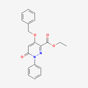 molecular formula C20H18N2O4 B2626764 Ethyl 6-oxo-1-phenyl-4-phenylmethoxypyridazine-3-carboxylate CAS No. 899728-99-5