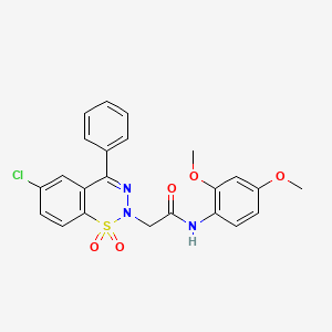 molecular formula C23H20ClN3O5S B2626776 2-(6-氯-1,1-二氧化-4-苯基-2H-1,2,3-苯并噻二嗪-2-基)-N-(2,4-二甲氧基苯基)乙酰胺 CAS No. 1031619-06-3