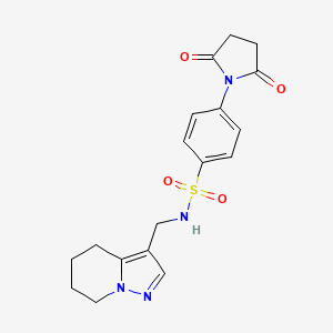 molecular formula C18H20N4O4S B2626777 4-(2,5-dioxopyrrolidin-1-yl)-N-((4,5,6,7-tetrahydropyrazolo[1,5-a]pyridin-3-yl)methyl)benzenesulfonamide CAS No. 2034590-04-8