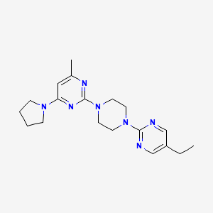molecular formula C19H27N7 B2626785 2-[4-(5-Ethylpyrimidin-2-yl)piperazin-1-yl]-4-methyl-6-pyrrolidin-1-ylpyrimidine CAS No. 2415523-83-8
