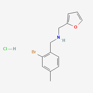 molecular formula C13H15BrClNO B2626797 [(2-Bromo-4-methylphenyl)methyl](furan-2-ylmethyl)amine hydrochloride CAS No. 1803610-50-5