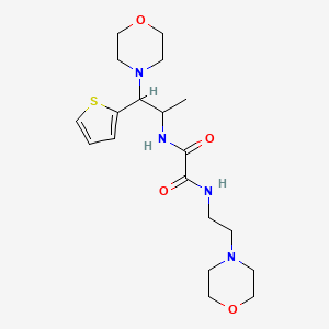 molecular formula C19H30N4O4S B2626805 N1-(1-morpholino-1-(thiophen-2-yl)propan-2-yl)-N2-(2-morpholinoethyl)oxalamide CAS No. 847192-46-5