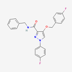 molecular formula C24H19F2N3O2 B2626806 N-benzyl-4-((4-fluorobenzyl)oxy)-1-(4-fluorophenyl)-1H-pyrazole-3-carboxamide CAS No. 1209361-19-2