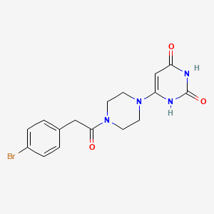 molecular formula C16H17BrN4O3 B2626811 6-[4-[2-(4-Bromophenyl)acetyl]piperazin-1-yl]-1H-pyrimidine-2,4-dione CAS No. 2380060-14-8