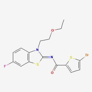 molecular formula C16H14BrFN2O2S2 B2626814 (Z)-5-bromo-N-(3-(2-ethoxyethyl)-6-fluorobenzo[d]thiazol-2(3H)-ylidene)thiophene-2-carboxamide CAS No. 1005955-80-5