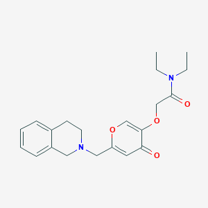 molecular formula C21H26N2O4 B2626819 2-[6-(3,4-dihydro-1H-isoquinolin-2-ylmethyl)-4-oxopyran-3-yl]oxy-N,N-diethylacetamide CAS No. 898441-62-8