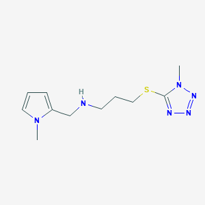 molecular formula C11H18N6S B262682 N-[(1-methyl-1H-pyrrol-2-yl)methyl]-N-{3-[(1-methyl-1H-tetrazol-5-yl)thio]propyl}amine 