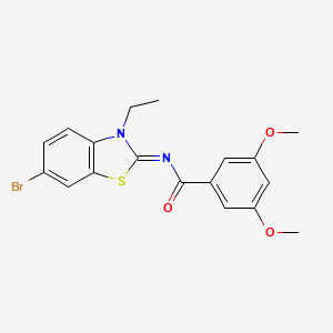 molecular formula C18H17BrN2O3S B2626831 N-(6-bromo-3-ethyl-1,3-benzothiazol-2-ylidene)-3,5-dimethoxybenzamide CAS No. 865544-30-5